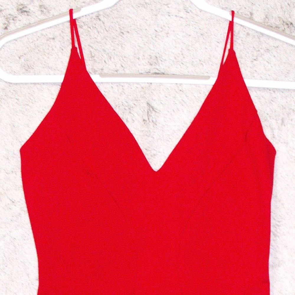 Red Spaghetti Strap Stretch Dress